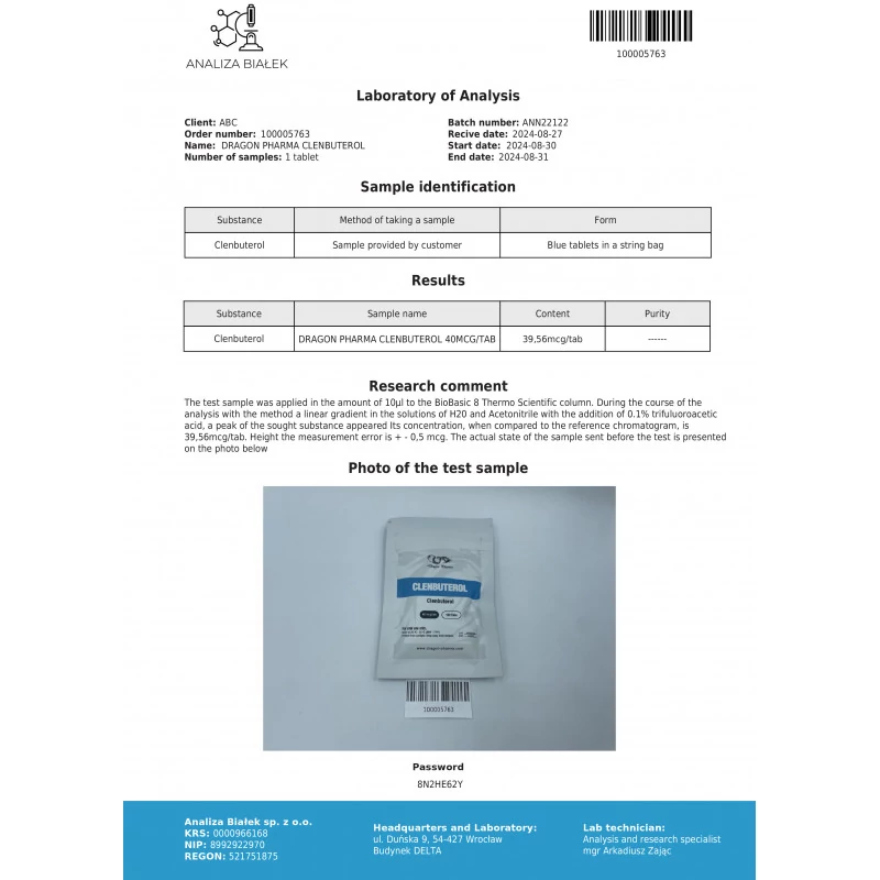 Dragon Pharma, Europe Clenbuterol