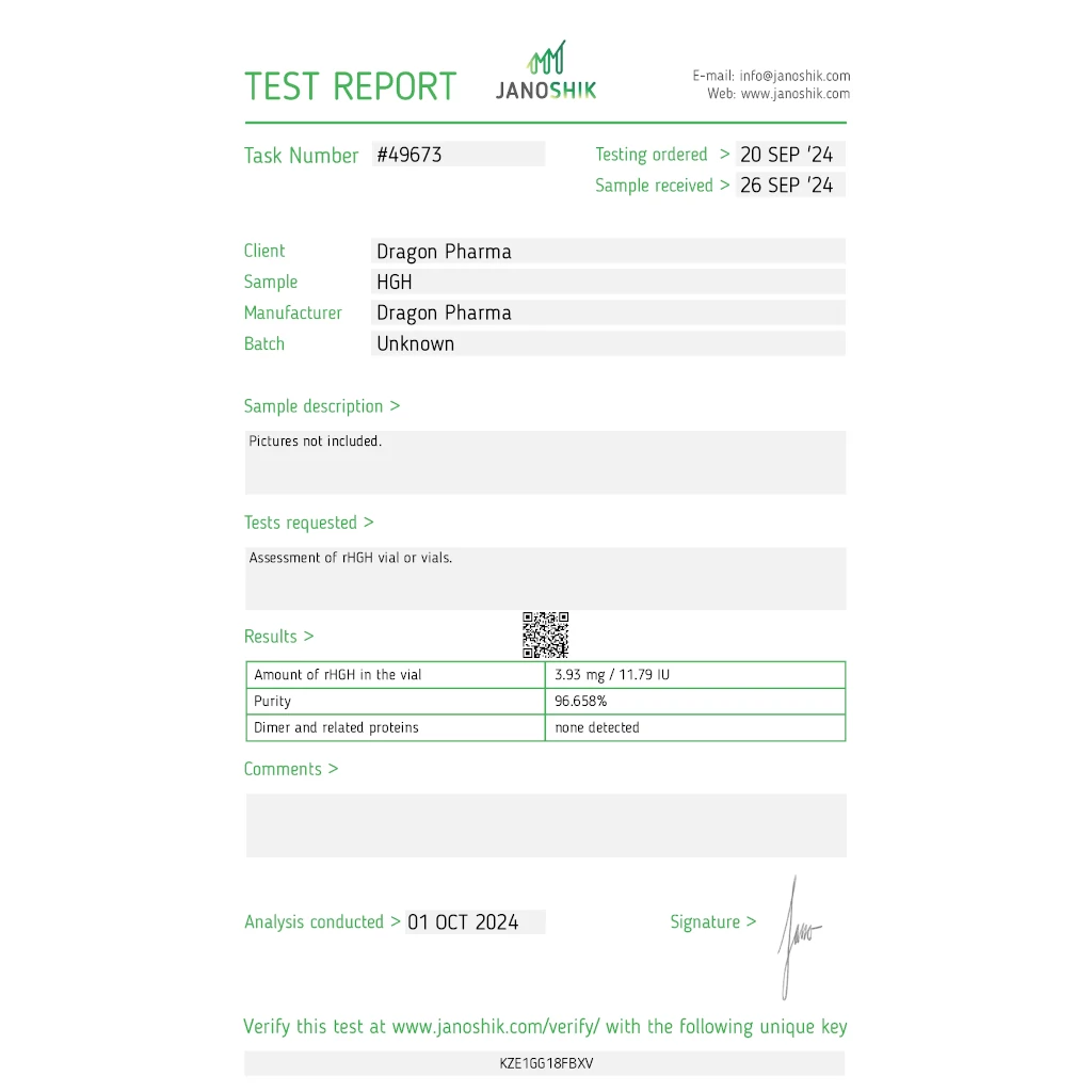 Dragon Pharma, Europe Dragontropin 100 IUs