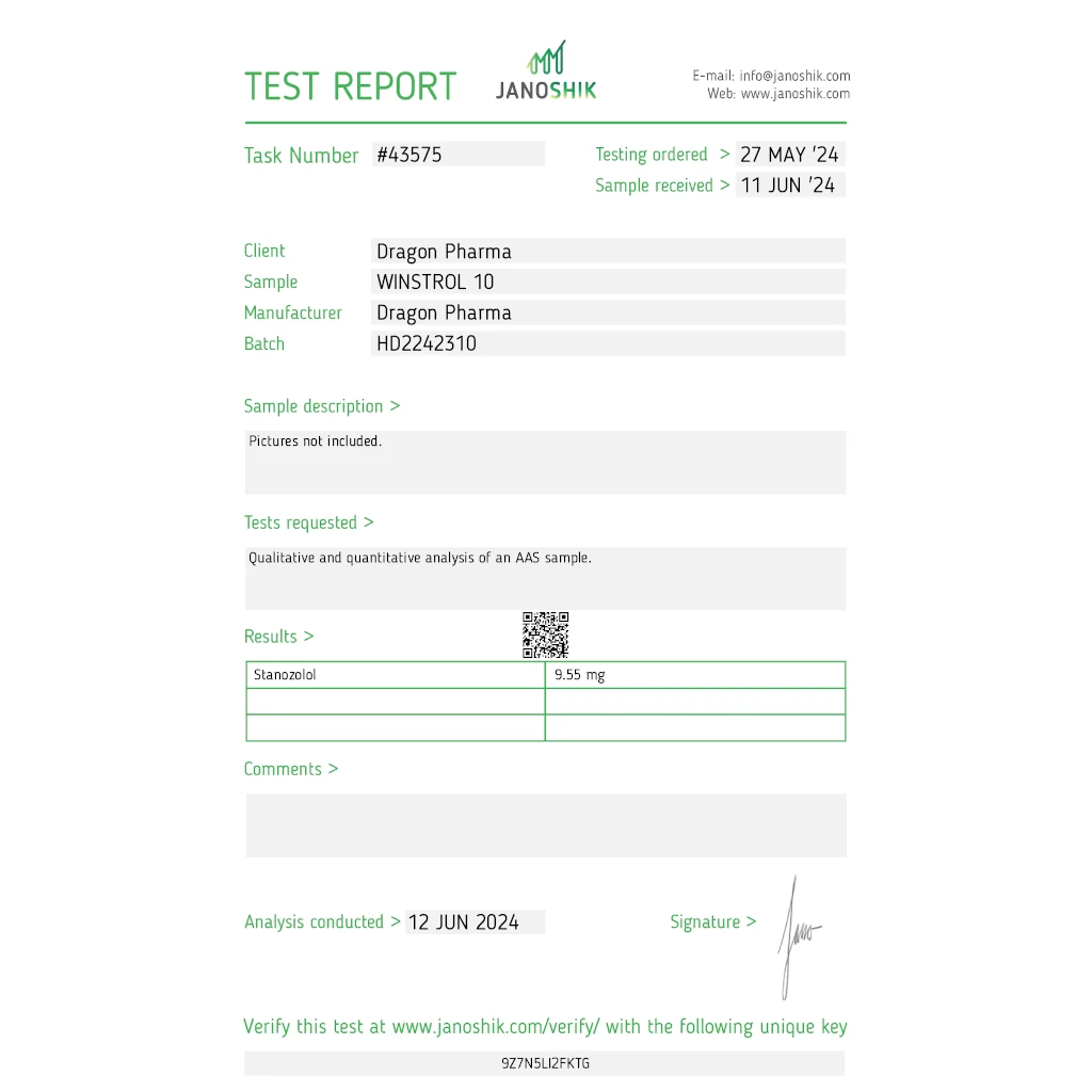 Dragon Pharma, Europe Winstrol 10