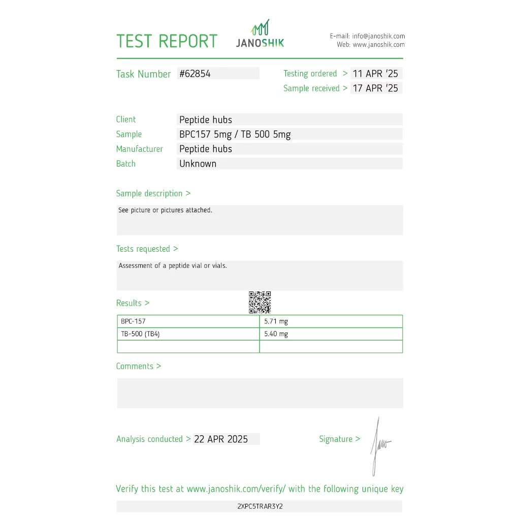 Peptide Hubs TB 500/BPC 157 10 mg