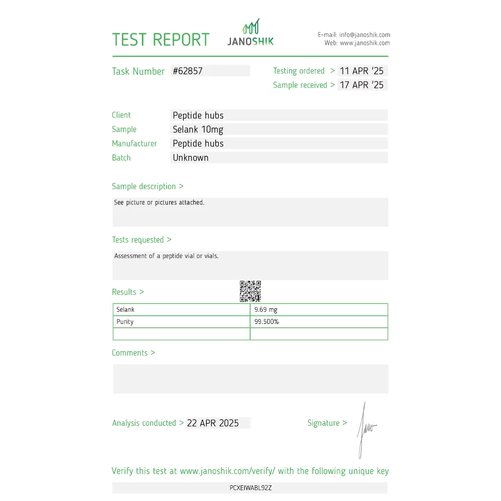 Peptide Hubs Selank 10 mg