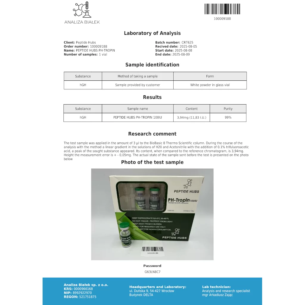 Peptide Hubs PH-Tropin 100 IU Peptide Hubs PH-Tropin 100 IU