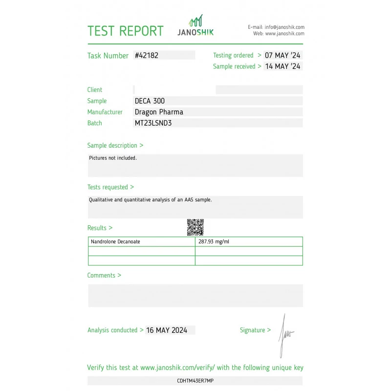 deca 300 lab test report