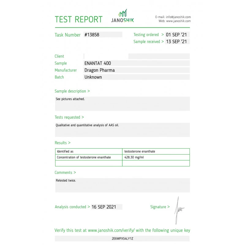 enantat 400 lab test report