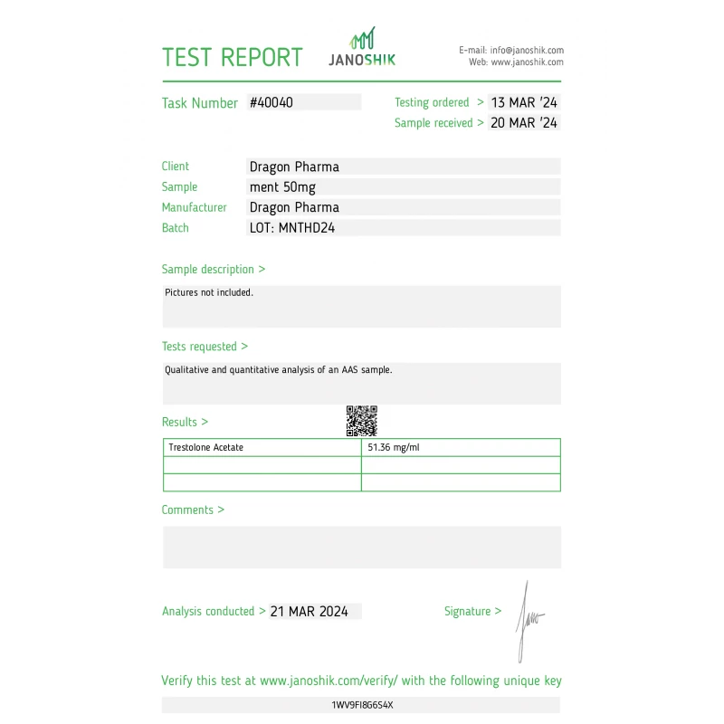 ment 50 lab test report