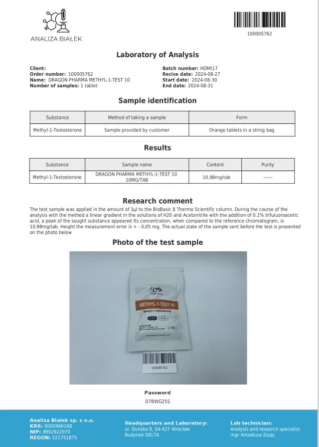 methyl-1-test lab test report