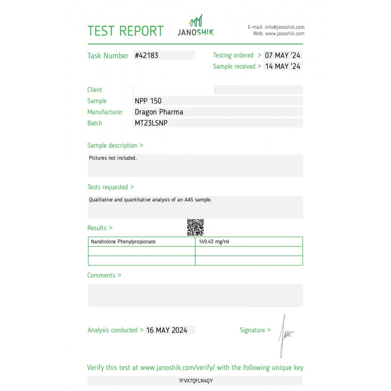 npp 150 lab test report