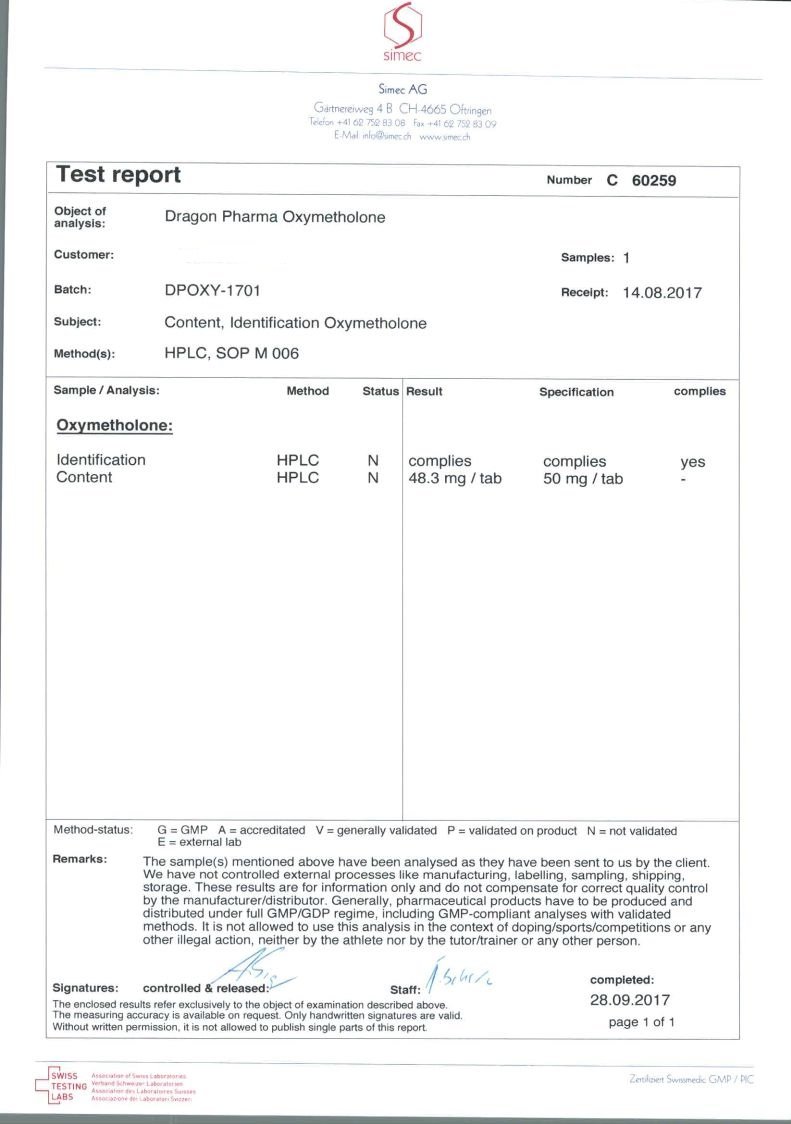 oxymetholon lab test results