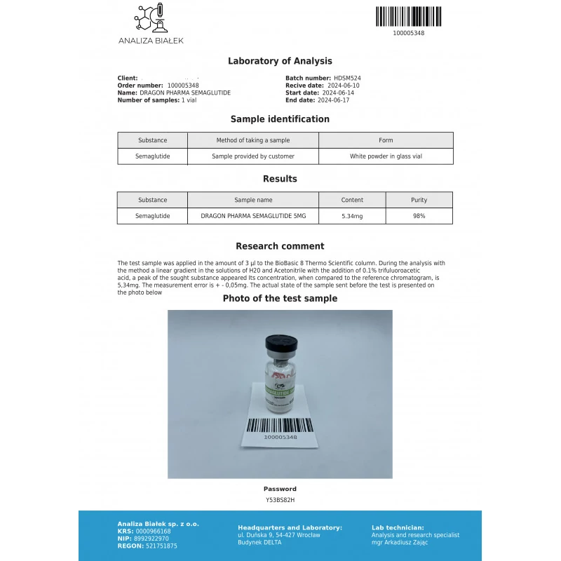 semaglutide lab test report