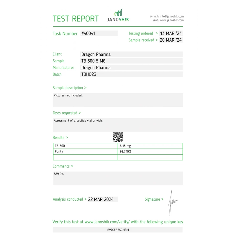 tb 500 lab test report