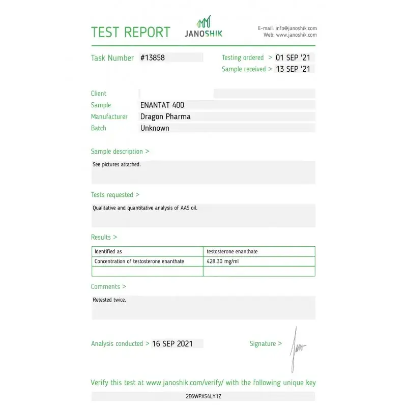 enantat 400 lab test report