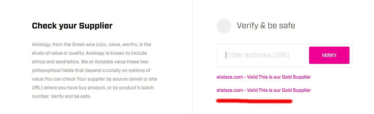 etalaze axiolabs supplier