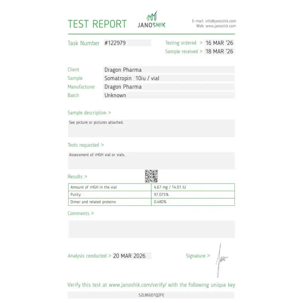 Dragontropin HGH 100 IUs